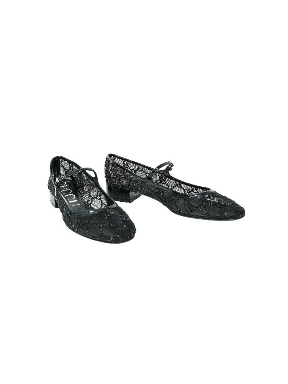 Gucci Crystal GG Ballerina Mesh Pumps